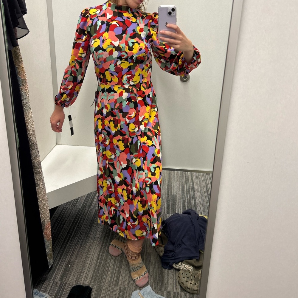 Maggy London bright floral midi dress